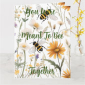 ハチと野の花は一緒に見るつも結婚りだった カード (黄色い花)