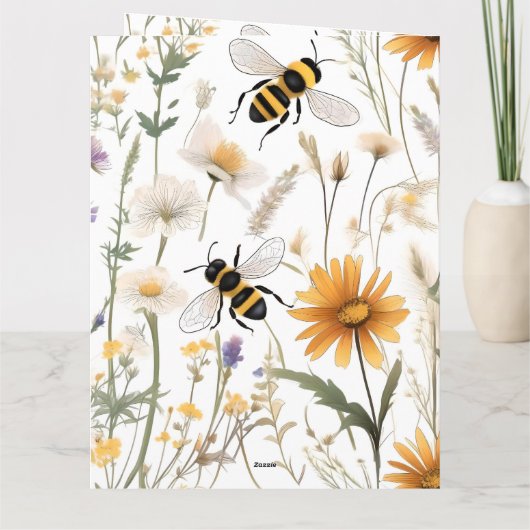 ハチと野の花は一緒に見るつも結婚りだった カード (裏面)
