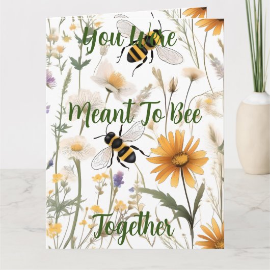 ハチと野の花は一緒に見るつも結婚りだった カード (正面)