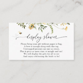 ハチと黄色の野の花 ディスプレイ シャワーディスプレイ シャワーのカードと詩。 水彩画の黄色の野の花 エンクロージャーカード