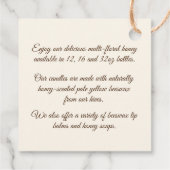 ハチによる愛で作られるハチミツのドリップとハート フェイバータグ (裏面)