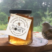 ハチによる愛で作られるハチミツのドリップとハート フェイバータグ