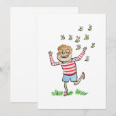 ハチに追われる 招待状 (正面/裏面)