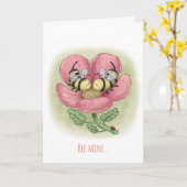 ハチのキッス バレンタインデーカード カード (黄色い花)