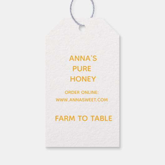 ハチのギフトタグ付きバラの水色の茎 ギフトタグ (裏面)