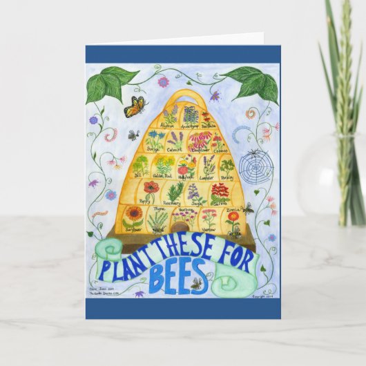 ハチのグリーティングカードに植える カード (正面)