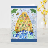 ハチのグリーティングカードに植える カード (黄色い花)