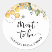 ハチのステッカー。ハチの結婚前お披露目パーティー ラウンドシール (正面)