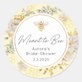 ハチのステッカー。ハチの結婚前お披露目パーティー ラウンドシール (正面)