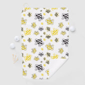 ハチのパターンの背景のスケッチ ゴルフタオル (インサイチュ)