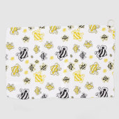 ハチのパターンの背景のスケッチ ゴルフタオル (横)