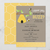 ハチのブズを聞いた？ ビー ベイビー シャワーのお知らせ 招待状 (正面/裏面)