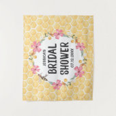 ハチのブライダルシャワーの背景 ブライドトゥビー カスタム タペストリー (正面)