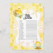 ハチのベイビーシャワードゲーム 招待状 (正面/裏面)