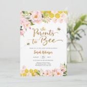 ハチのベイビーシャワー招待状 招待状 (スタンド正面)
