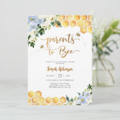 ハチのベイビーシャワー招待状 招待状 (スタンド正面)