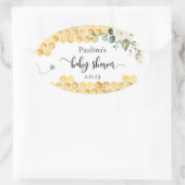 ハチのベイビーシャワー 楕円形シール (バッグ)