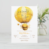 ハチのホットエアバルーン出産前親子会 招待状 (スタンド正面)