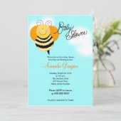 ハチのホップ ハチの赤ちゃんのシャワー招待状 5x7 招待状 (スタンド正面)