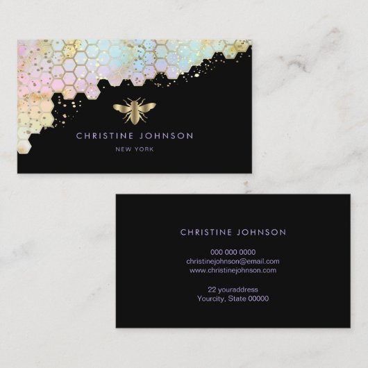 ハチのロゴハニカム 名刺 (正面/裏面)