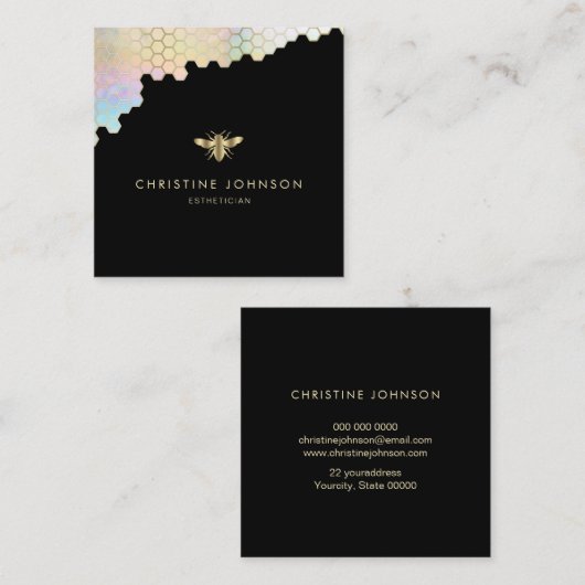 ハチのロゴ スクエア名刺 (正面/裏面)