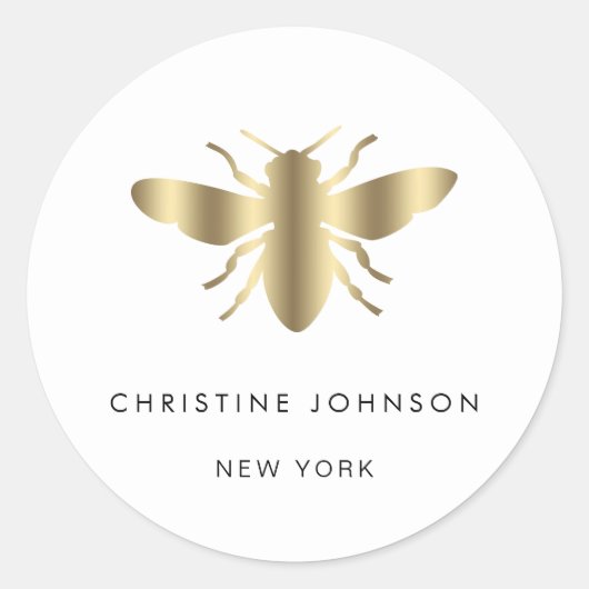 ハチのロゴ ラウンドシール (正面)