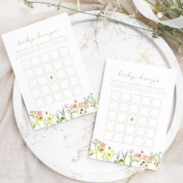 ハチのワイルドフラワーベイビービンゴシャワゲームカード ノートカード