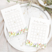 ハチのワイルドフラワーベイビービンゴシャワゲームカード ノートカード