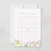 ハチのワイルドフラワーベイビービンゴシャワゲームカード ノートカード (正面)