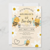 ハチの女王の1歳の誕生日パーティー 招待状 (正面)