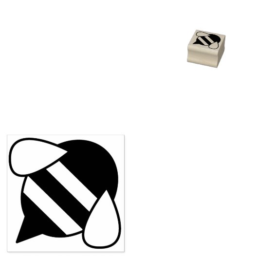 ハチの子のかわいいハチの巣 ラバースタンプ (押印)