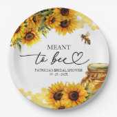 ハチの巣のひまわり ブライダルシャワー ペーパープレート (正面)