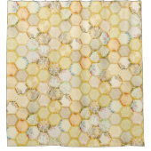 ハチの巣のヴィンテージ シャワーカーテン (正面)