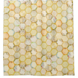 ハチの巣のヴィンテージ シャワーカーテン