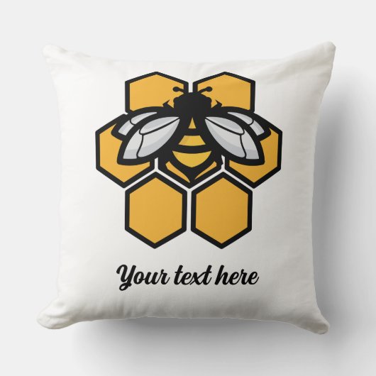 ハチの巣の中のハチ クッション (正面)