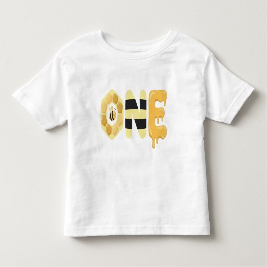 ハチの巣の蜂の1歳の誕生日シャツ トドラーTシャツ (正面)