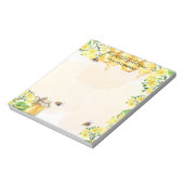 ハチの巣の蜂蜜と黄色の花のモダンなネームプレート ビジネス名 ノートパッド (回転)