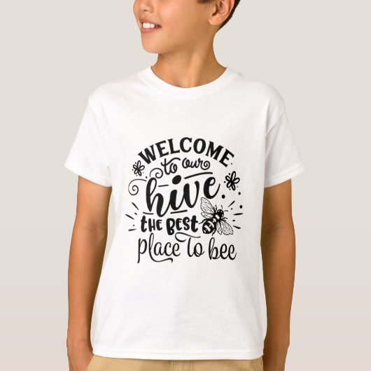 ハチの巣へようこそ 面白い蜂 春 夏 イースター Tシャツ (正面)