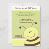 ハチの性別発表ベビーシャワー招待状 5x7 招待状 (裏面)