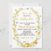 ハチの性別発表 ワイルドフラワー 赤ちゃんハチの招待状 招待状 (正面)