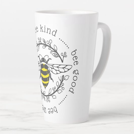 ハチの態度 カフェラテマグ (右アングル)