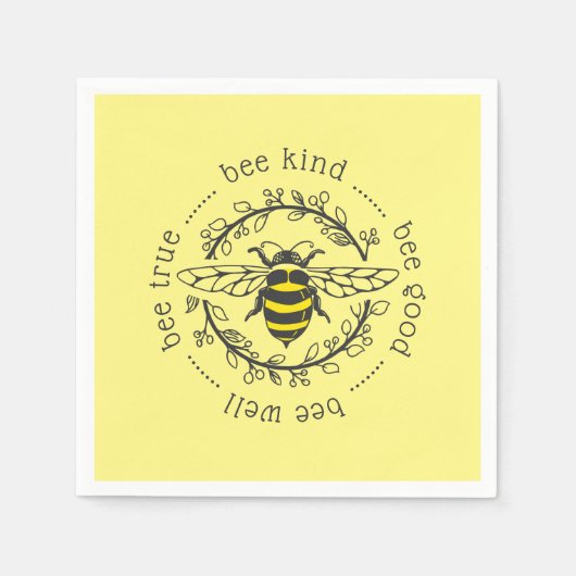 ハチの態度 スタンダードカクテルナプキン (正面)