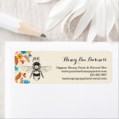 ハチの手描き花のシグネチャー ラベル (インサイチュ)