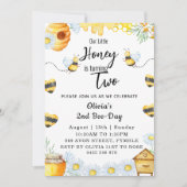 ハチの日のお祝い　うちの小さなハニーは2歳になりました 招待状 (正面)