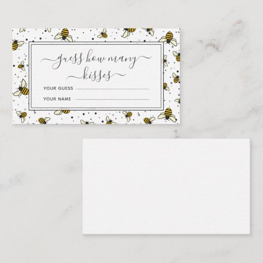 ハチの模様でキスの数を当てよう ブライダルゲーム エンクロージャーカード (正面/裏面)