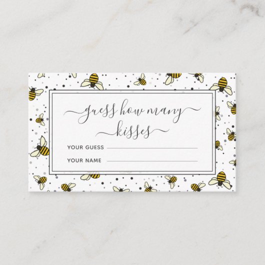 ハチの模様でキスの数を当てろ！ ブライダルゲーム エンクロージャーカード (正面)