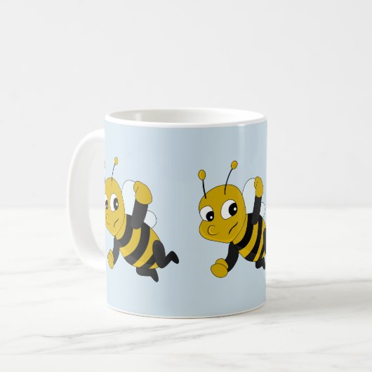 ハチの漫画のコーヒーマグ コーヒーマグカップ (正面左)