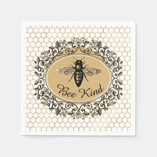 ハチの種類のハニカム スタンダードカクテルナプキン (正面)
