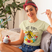 ハチの種類ワイルドフラワーグラフィック Tシャツ