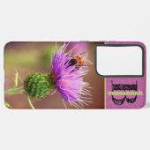 ハチの紫の蓼科の花のクローズアップ写真 SAMSUNG GALAXYケース (左側面)